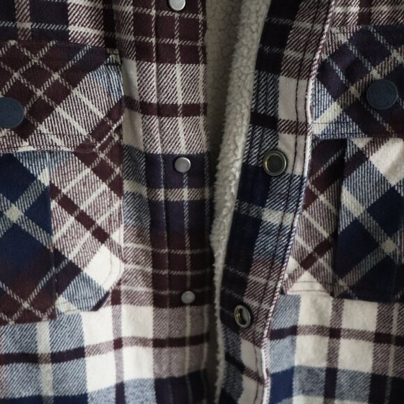 Wind River Men's Sz L HyperDri Sherpa Lined Collared Flannel Elbow Patch Jacket - Picture 7 of 16